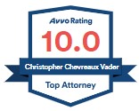 Avvo 10.0 Rating for Christopher C. Vader